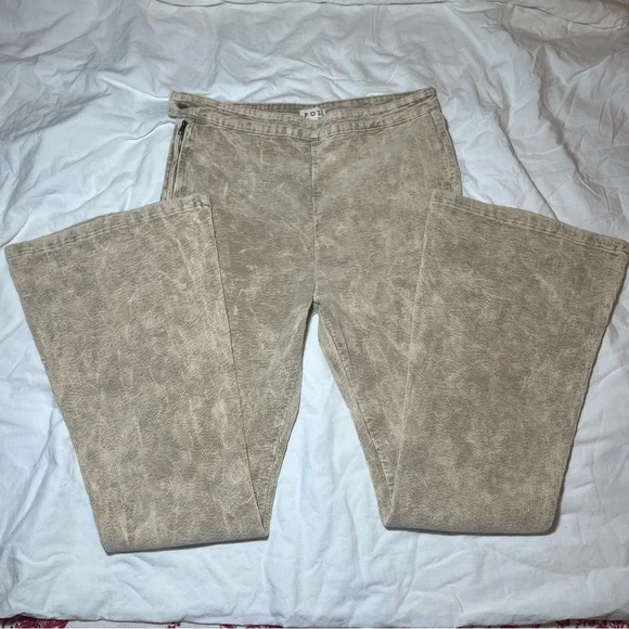 POL Corduroy Flare Pants Women’s Size Large Tan Bleach Wash Anthropologie - Picture 12 of 12